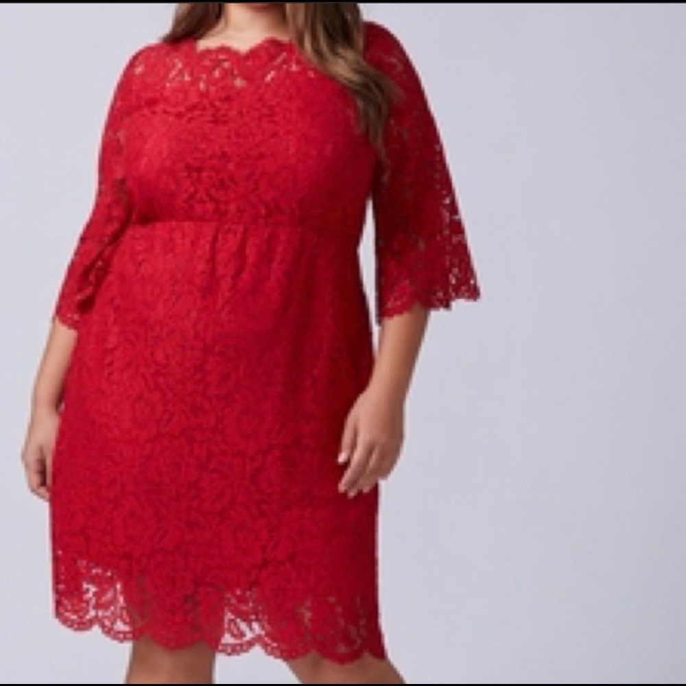 NWT Lane Bryant Red Lace Dress - Size 20
